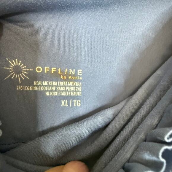 Offline Aerie‎ Real Me Xtra High Waisted Crossover Ruffle Legging Women XL Blue - Picture 3 of 6